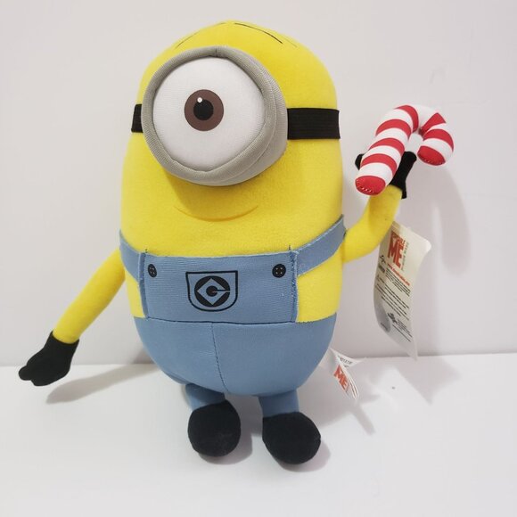 Despicable Me Minion Stuart Candy Cane Christmas Yellow Plush Soft Toy Factory - Picture 13 of 13